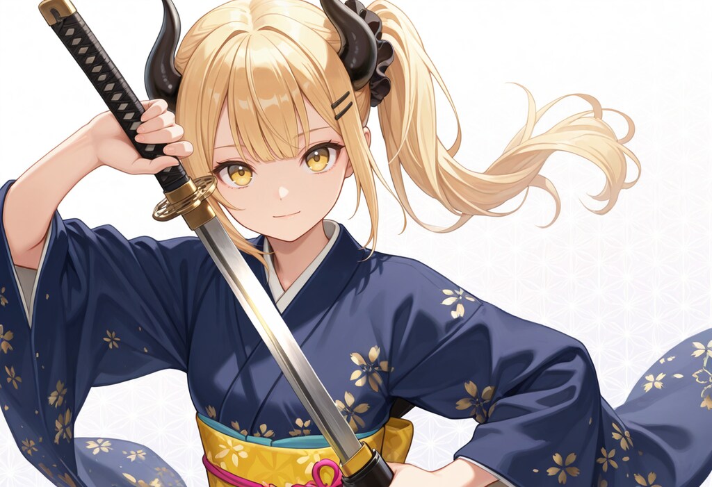 刀と着物女鬼高生さん