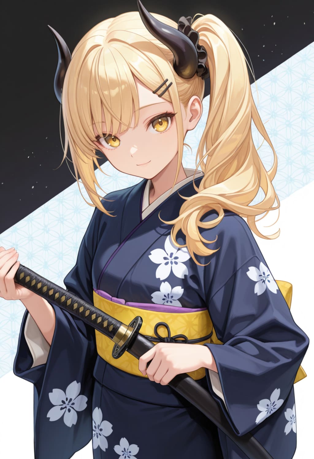 刀と着物女鬼高生さん