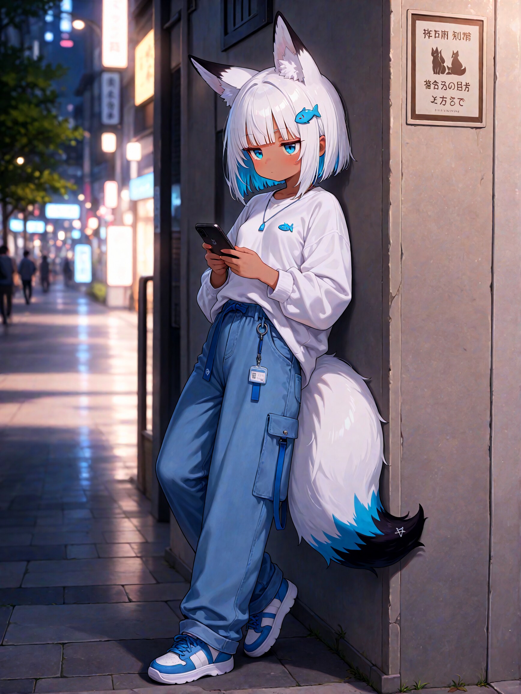 パンツスタイル白狐ちゃん