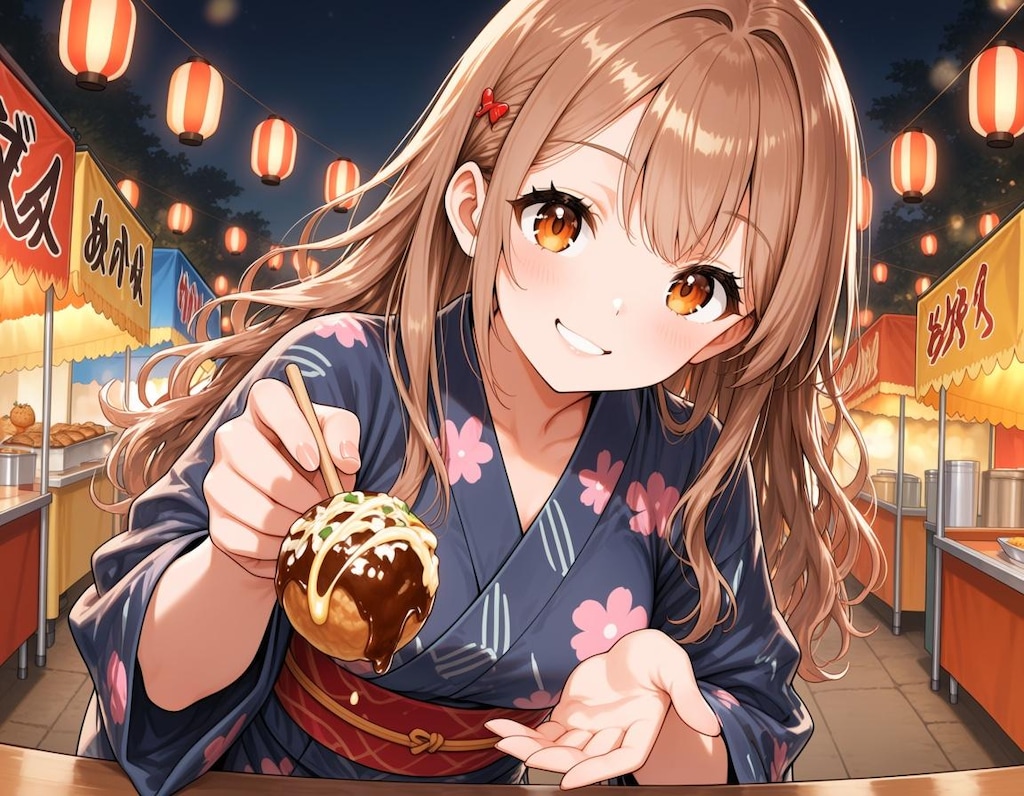 オタクくんにたこ焼きを食べさせてあげるね！