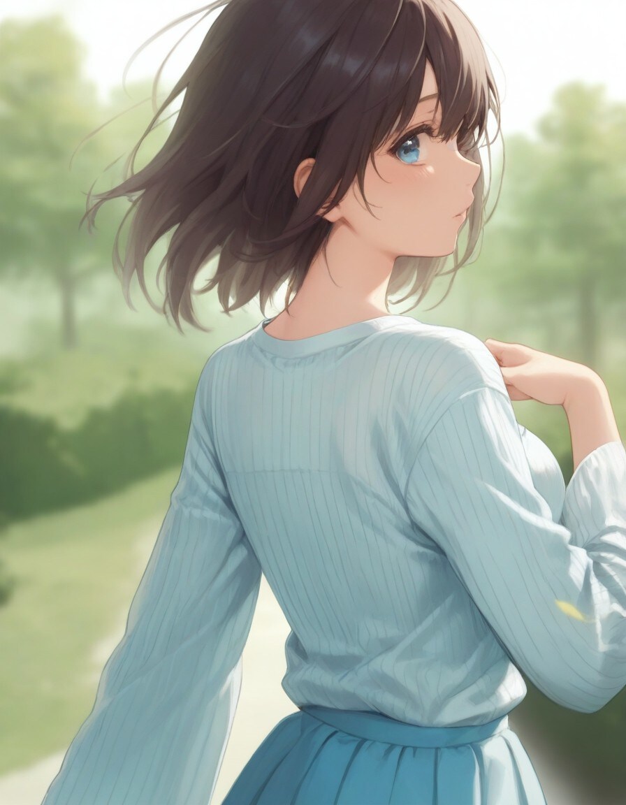 振り返る子 | の人気AIイラスト・グラビア