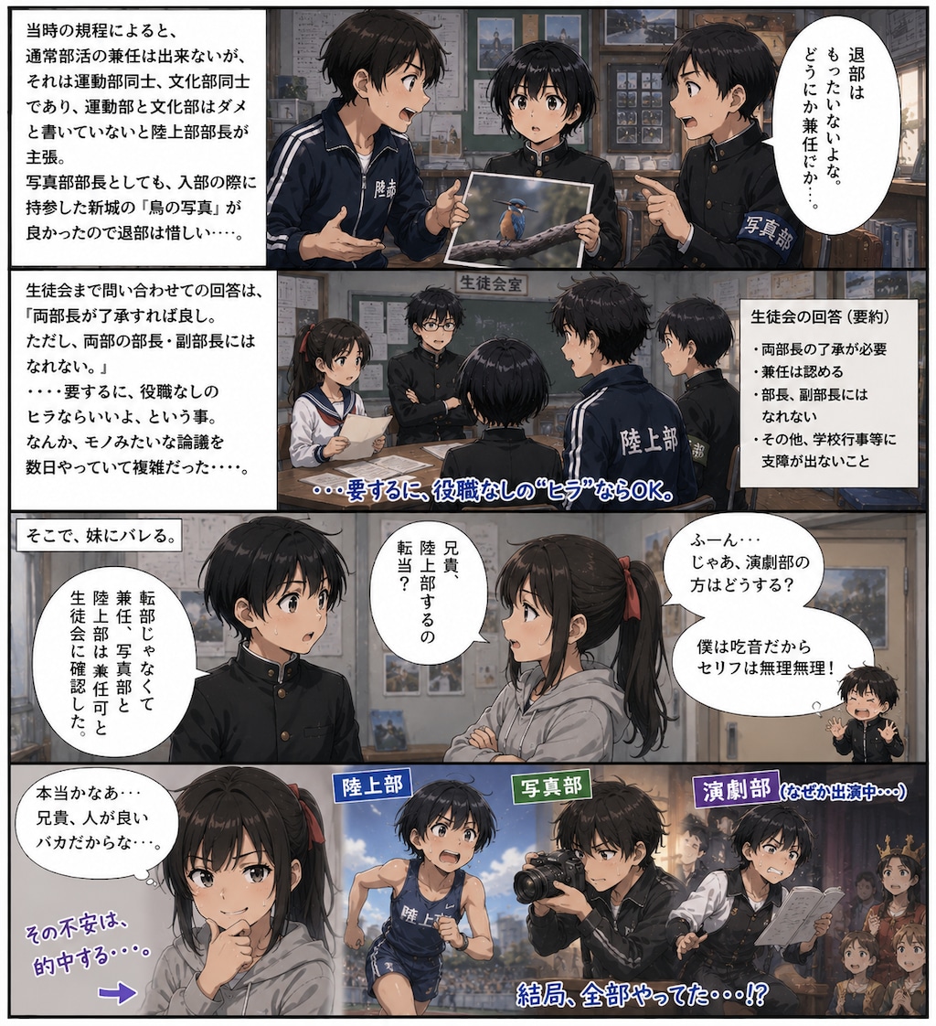 新城　優の黒歴史③、③その2　「陸上部兼任」及び「それでも、写真部は辞めなかった」の件