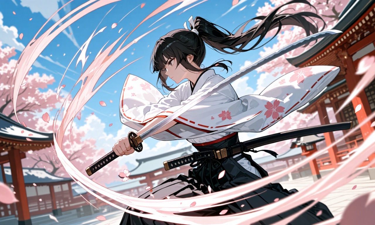 剣人女子　桜嵐 | の人気AIイラスト・グラビア