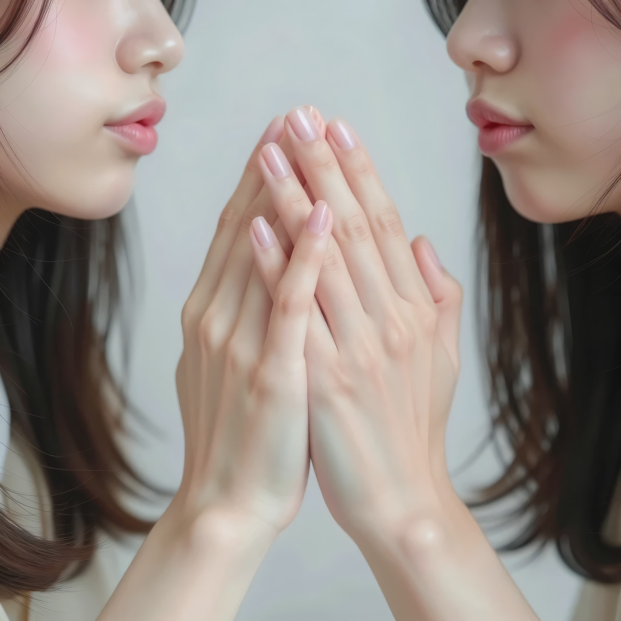 手と手を合わせて幸せ