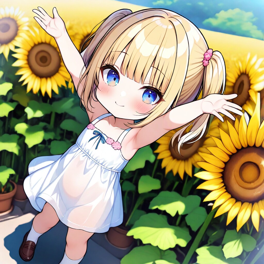 ひまわりにみたいに手を空にあげて～ | の人気AIイラスト・グラビア