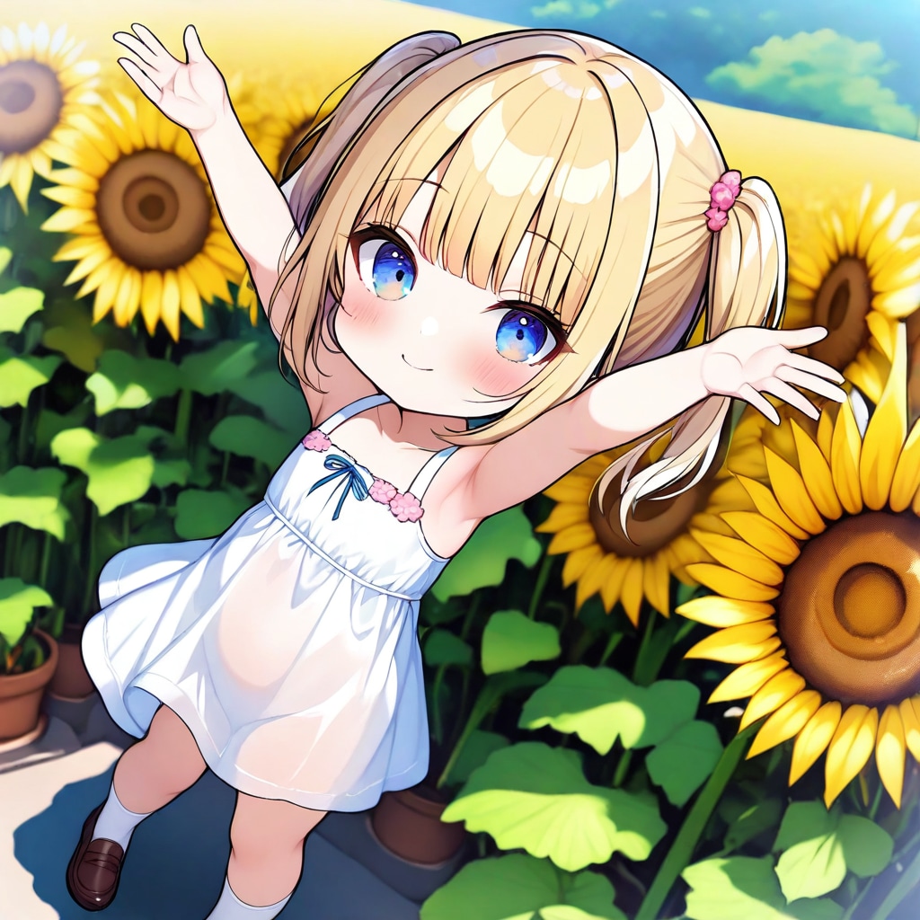 ひまわりにみたいに手を空にあげて～