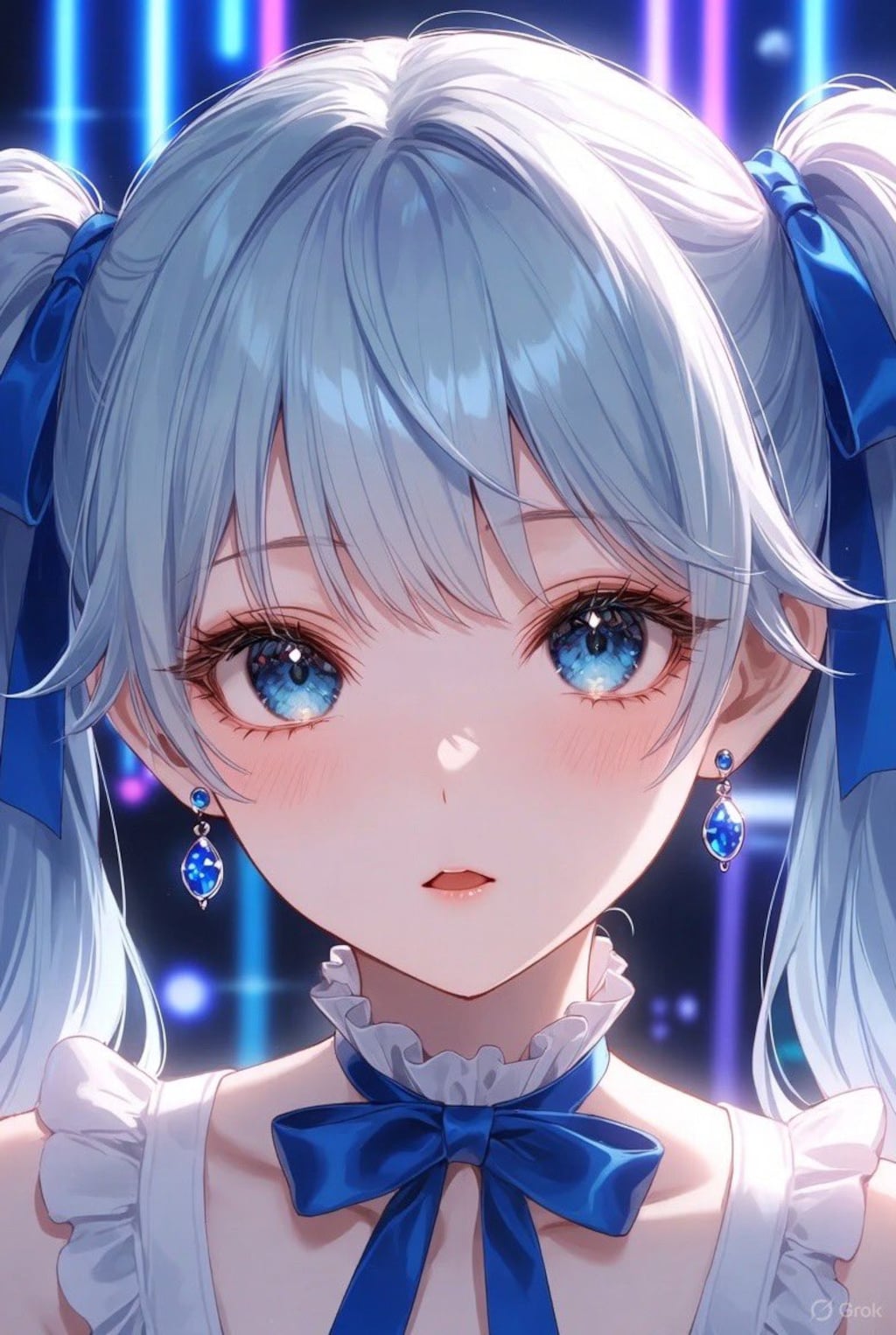 青髪ツインテール