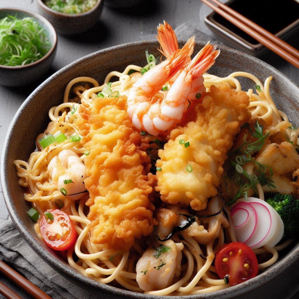 鶏天seafood noodle