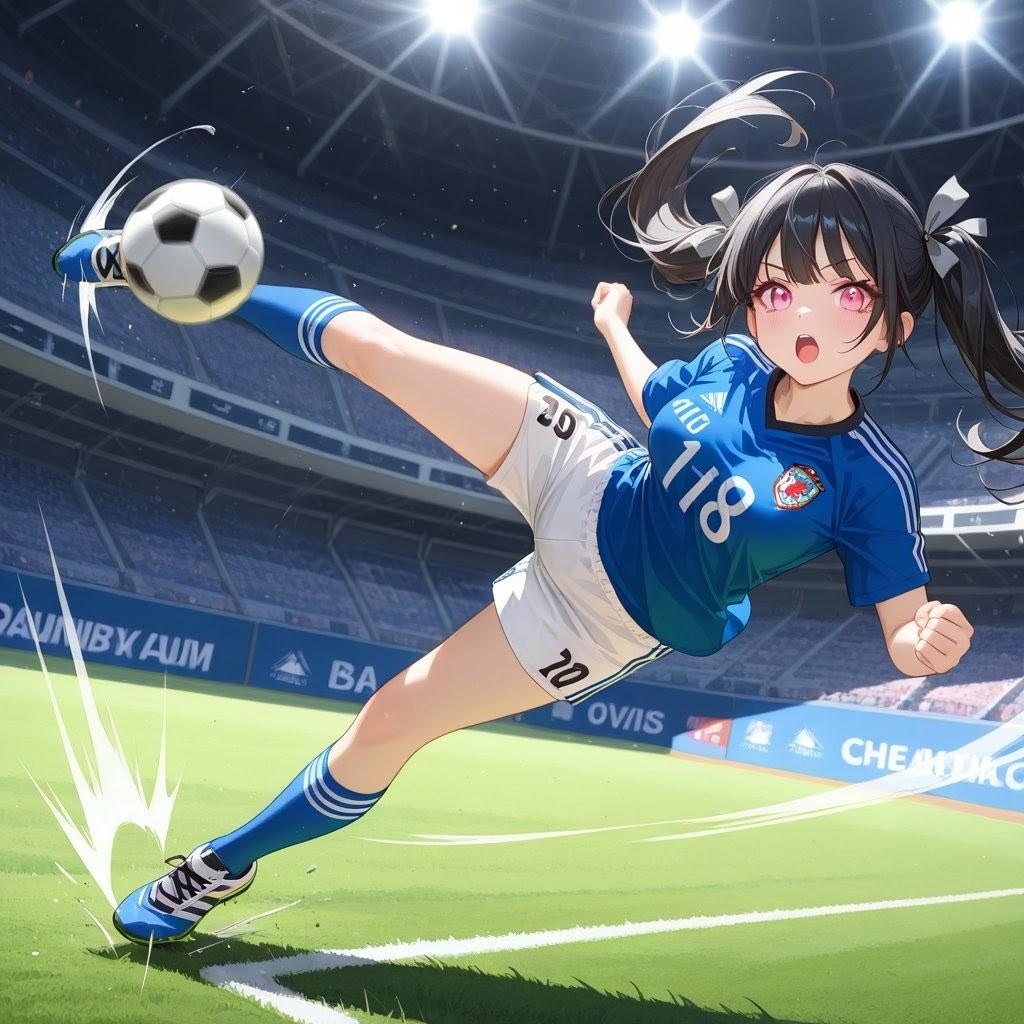 サッカー・ツインテ娘