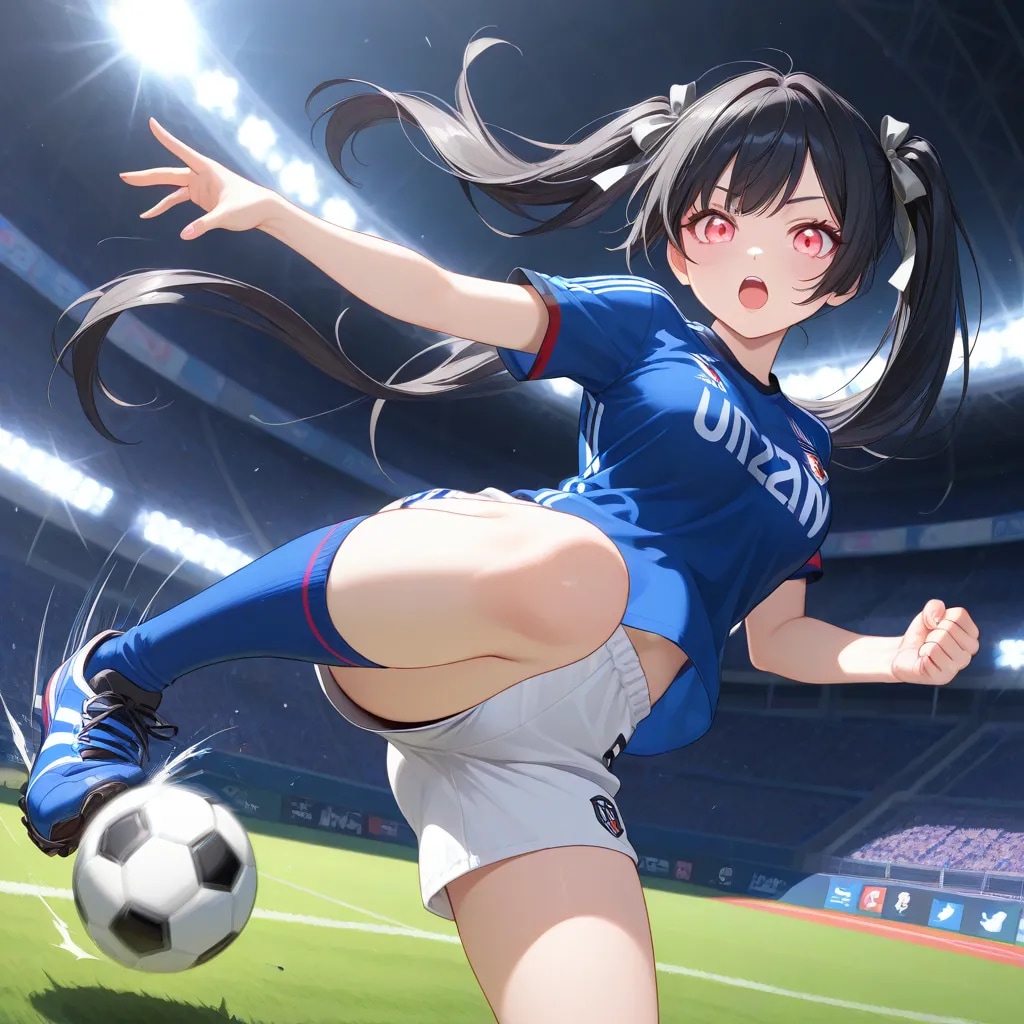 サッカー・ツインテ娘