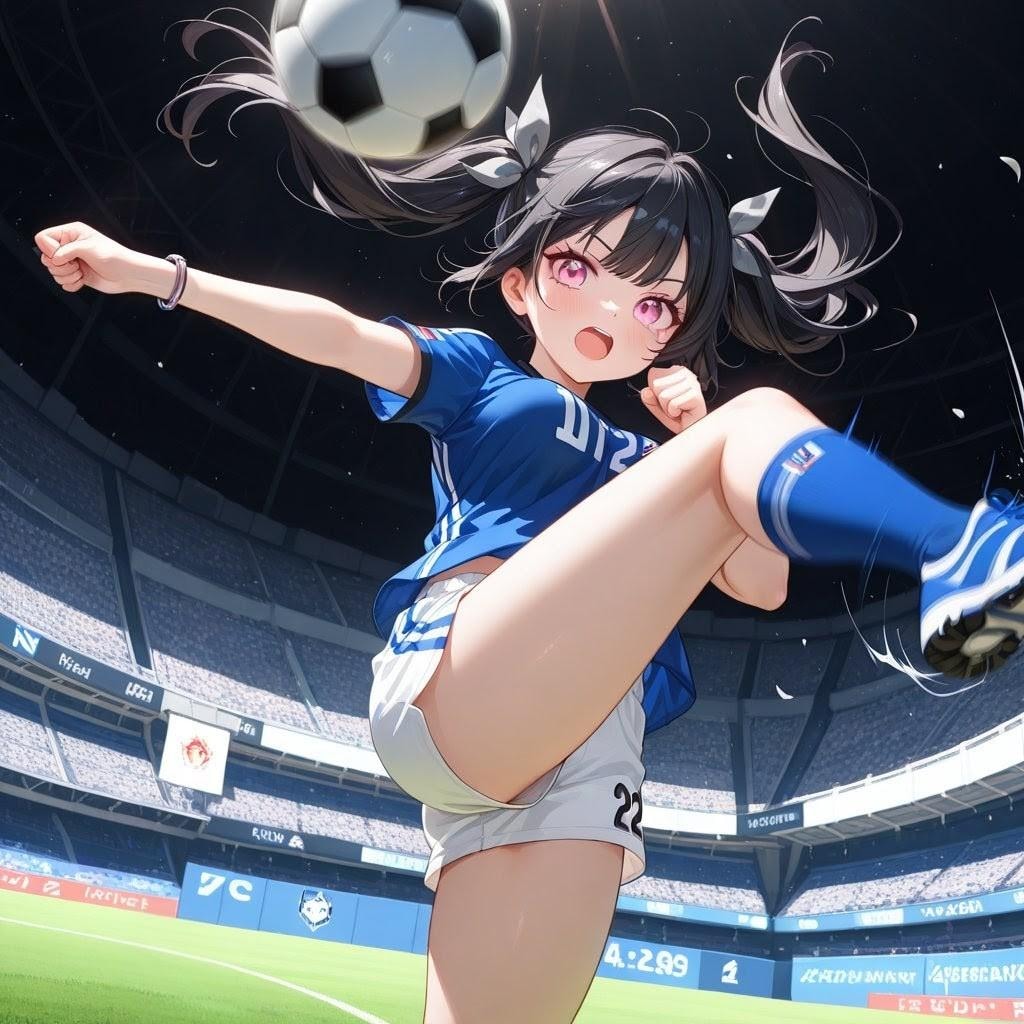 サッカー・ツインテ娘