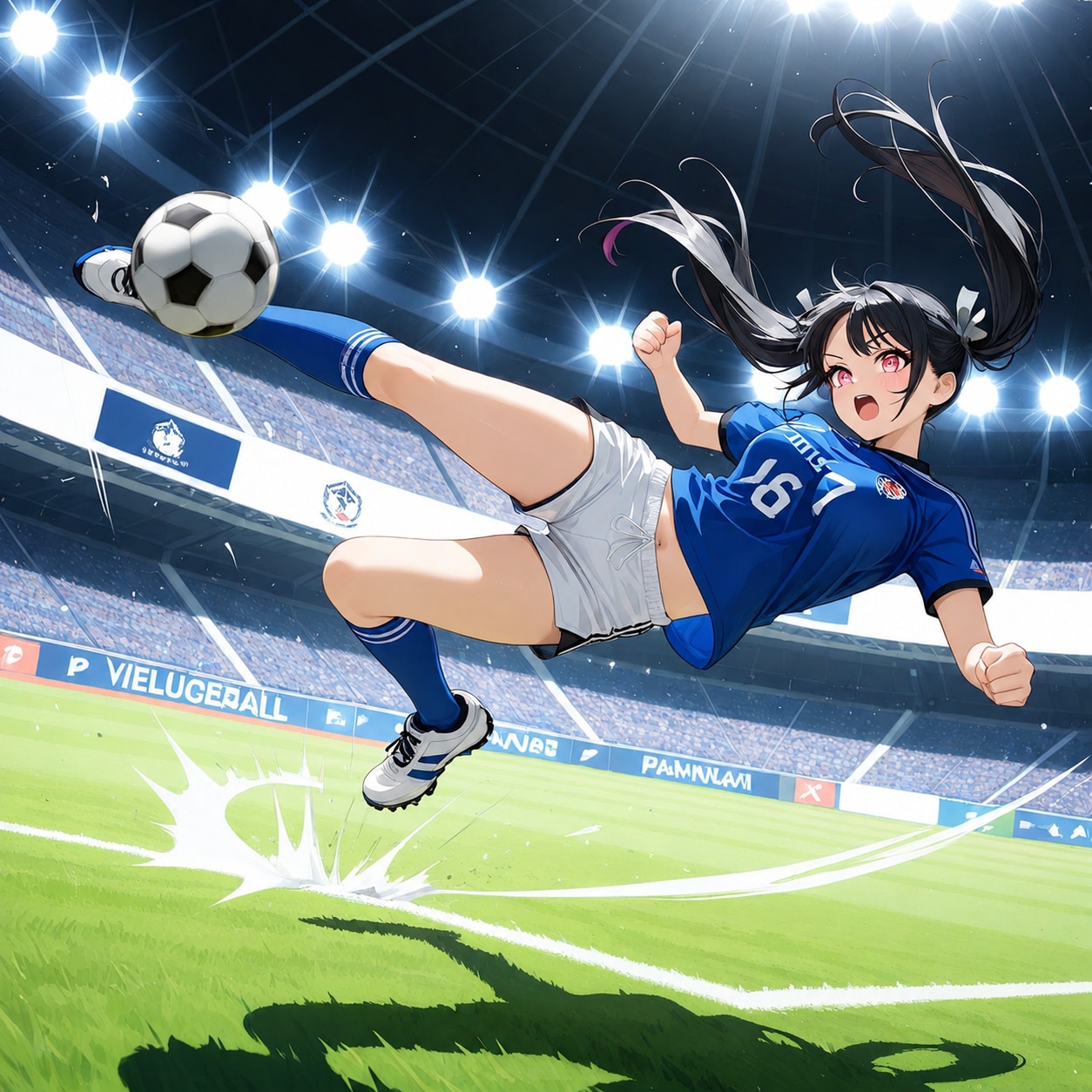 サッカー・ツインテ娘
