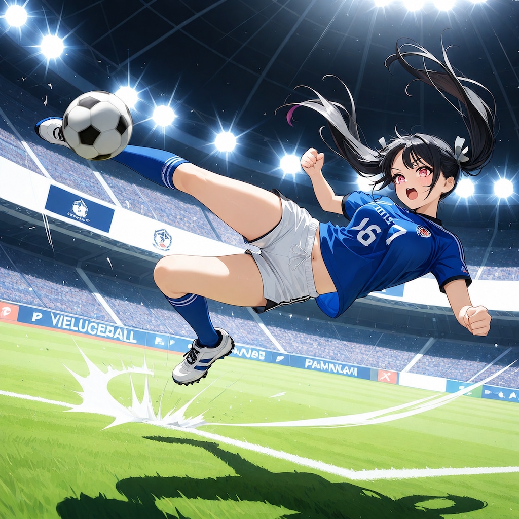 サッカー・ツインテ娘