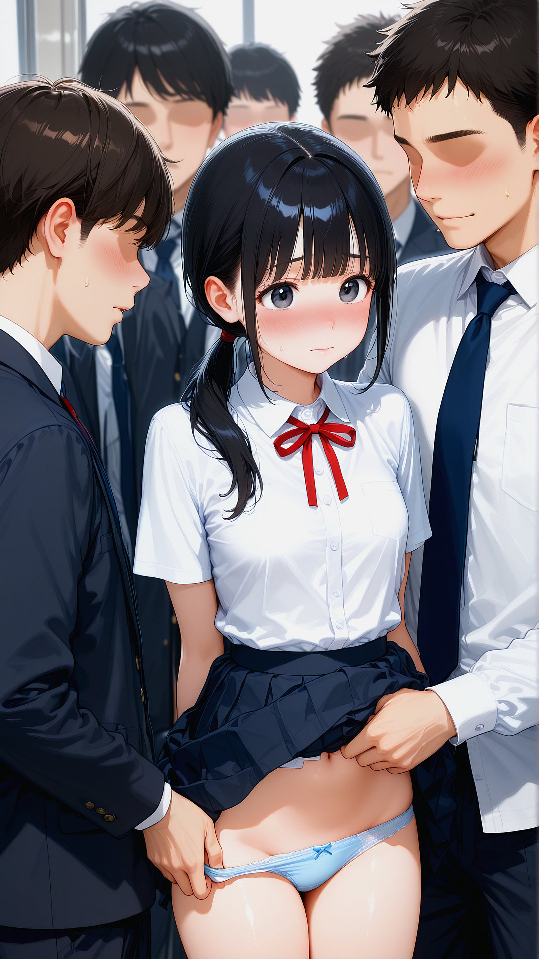 たくし上げ　脱がされ