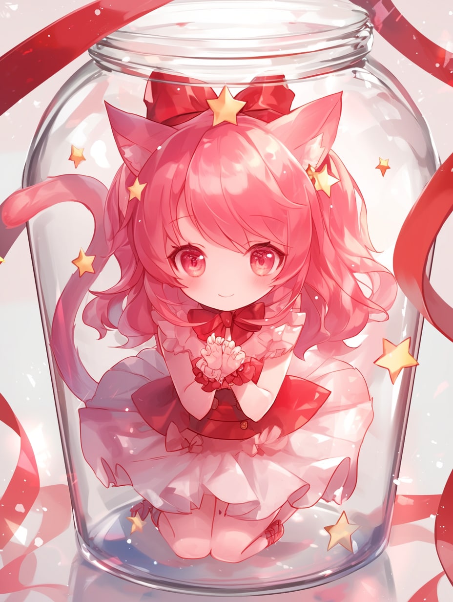 「瓶詰の少女」紅05 | の人気AIイラスト・グラビア