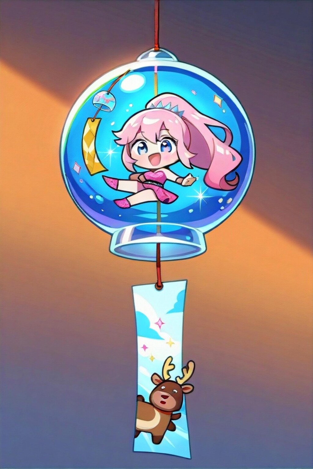 風鈴のピンク髪ちゃん