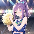 応援する紫髪ちゃん 2枚目