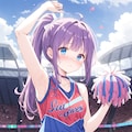 応援する紫髪ちゃん 3枚目