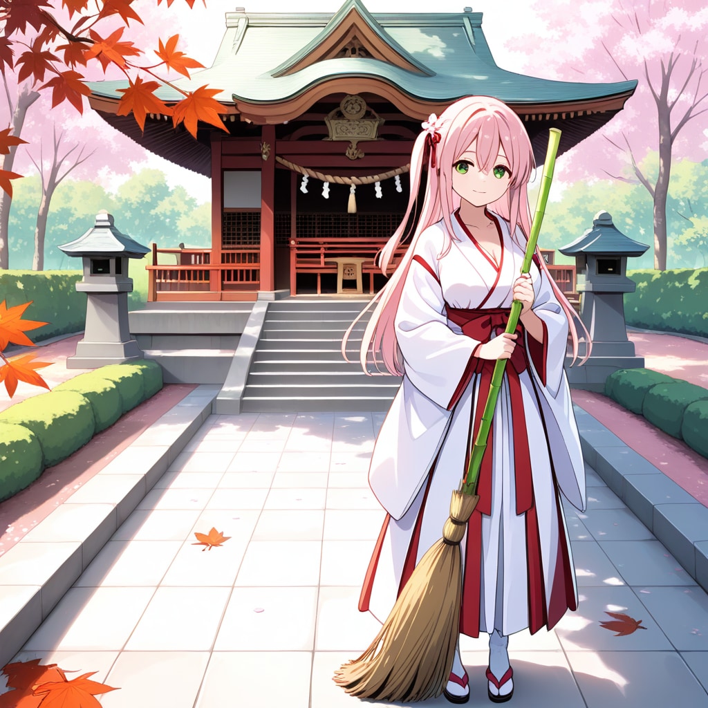 春色を感じる巫女