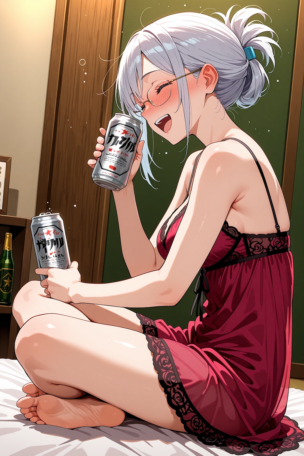 ランジェリー着たままの飲酒