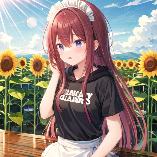 メイドとひまわり | の人気AIイラスト・グラビア