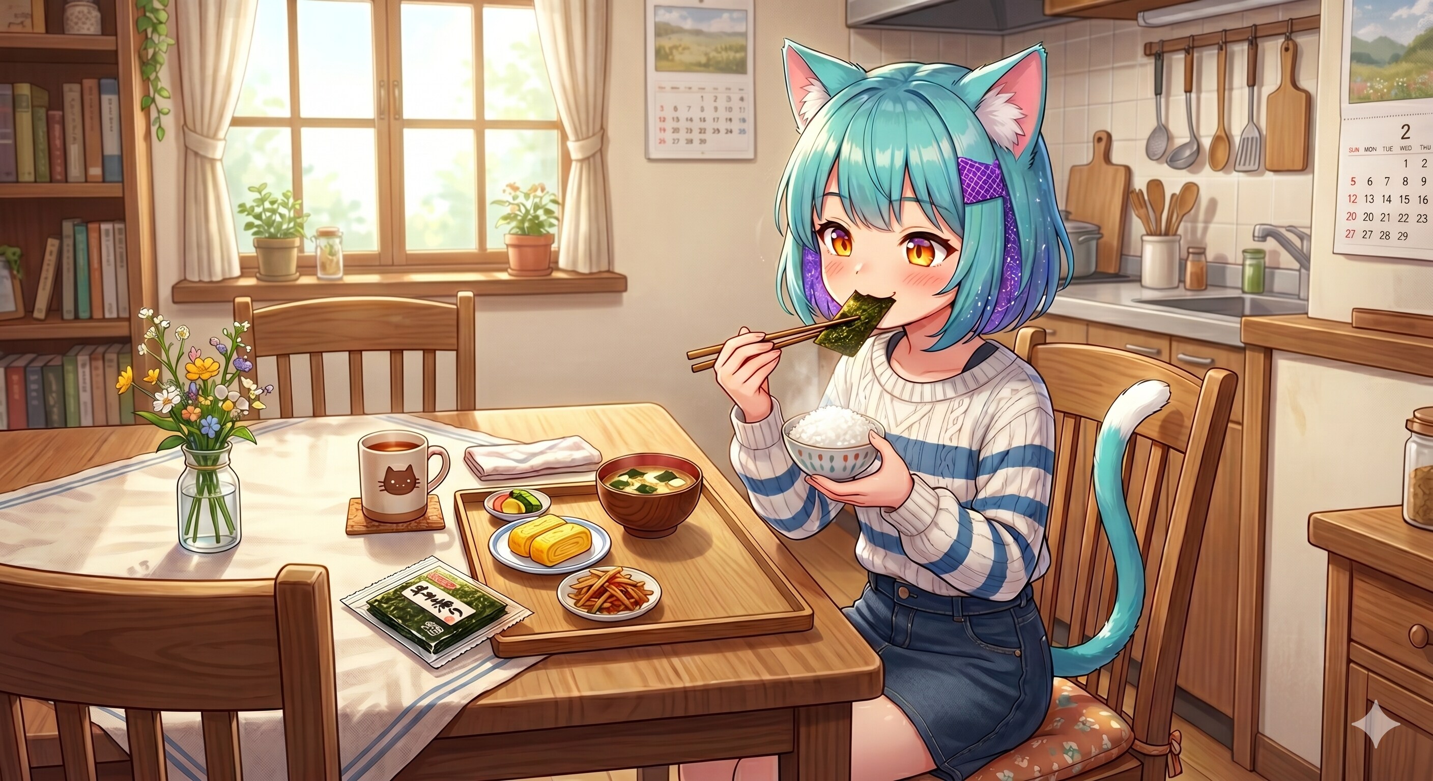 今日のお昼は焼き海苔です