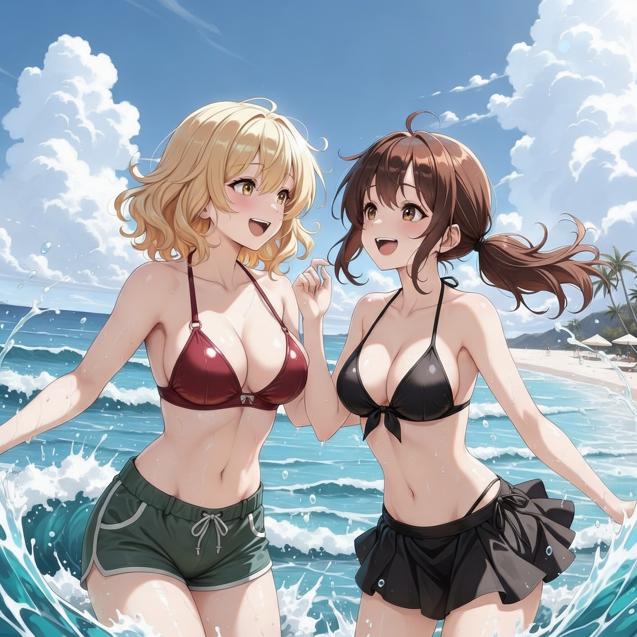海で遊ぶコナエミ