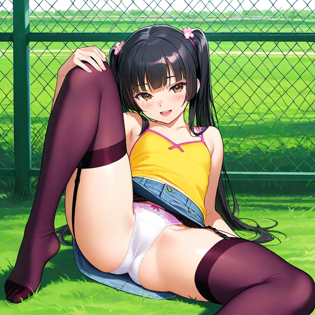 ツインテキャミニーソ子スレンダー