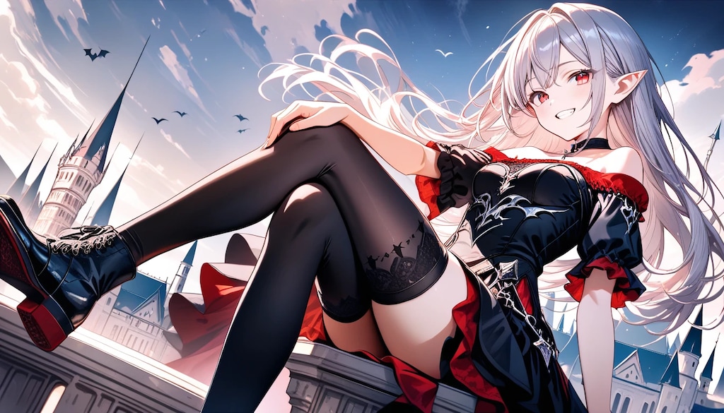 自撮り吸血鬼『見よこの脚線美！　ちらりもあるよ！！』アビゲイル（吸血鬼）