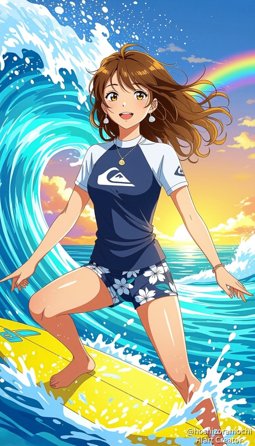 波の上で笑う灼熱サーファー！- A scorching surfer laughing on the waves!