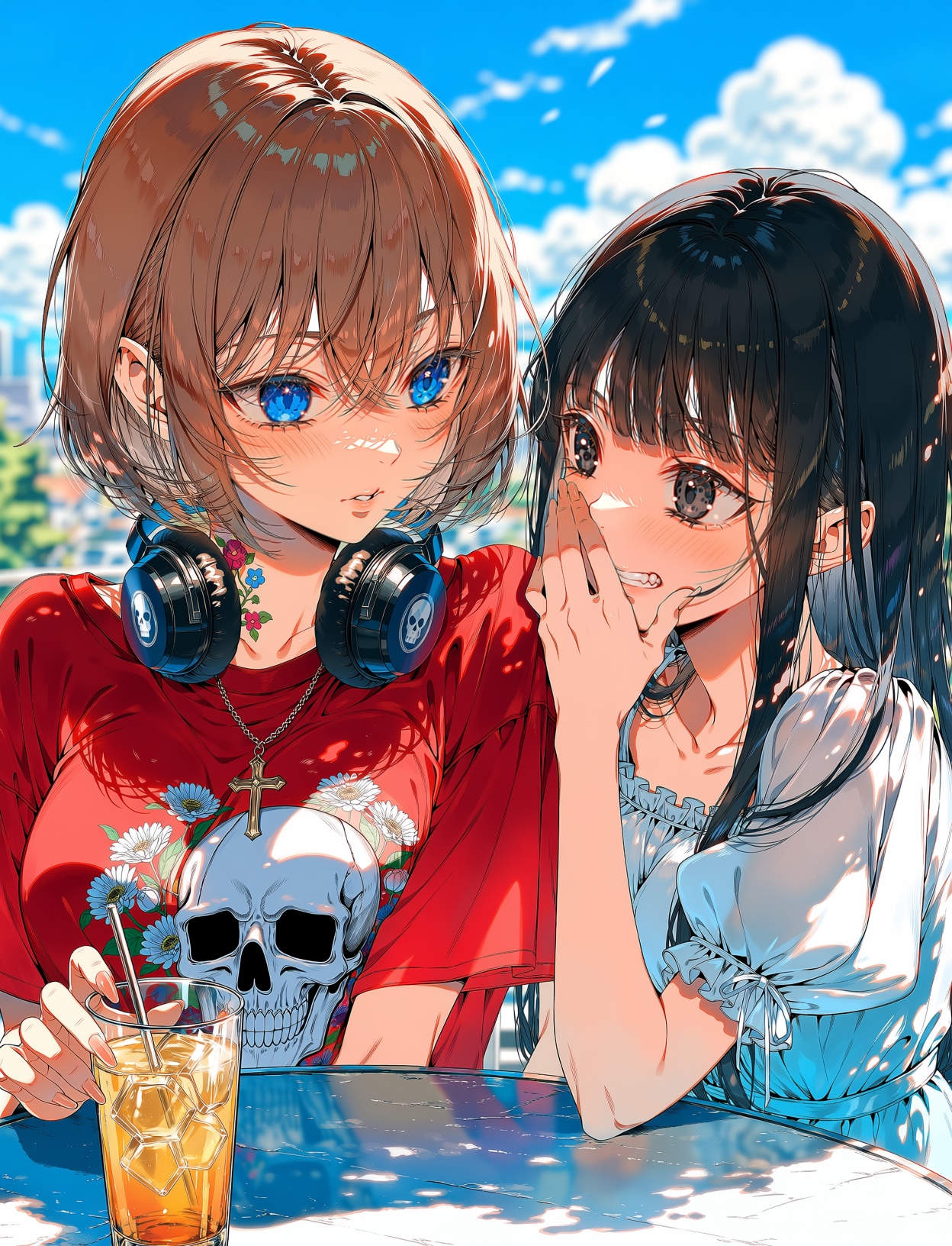 夏っぽく爽やかにしていました。