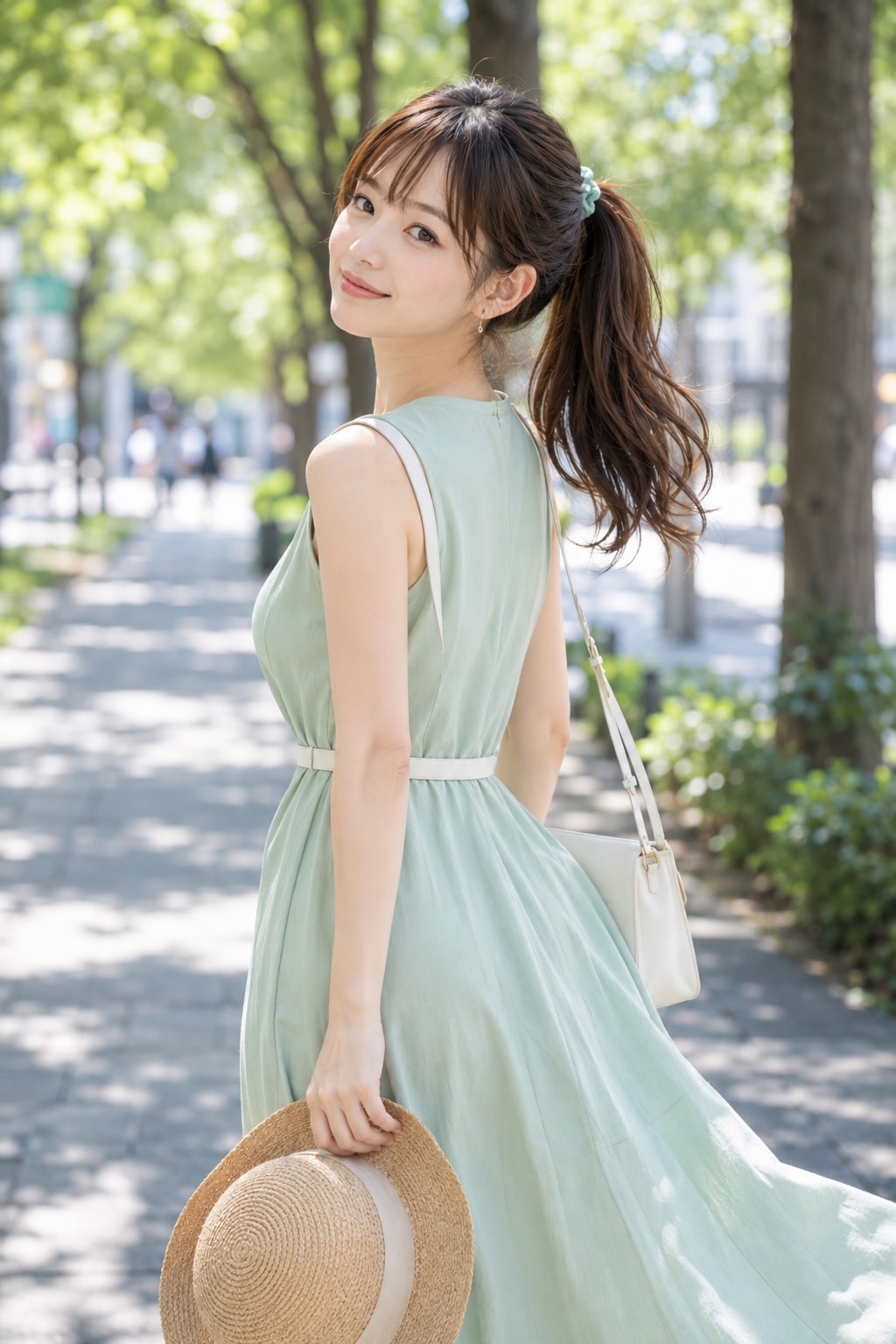 ミントグリーンのワンピース
