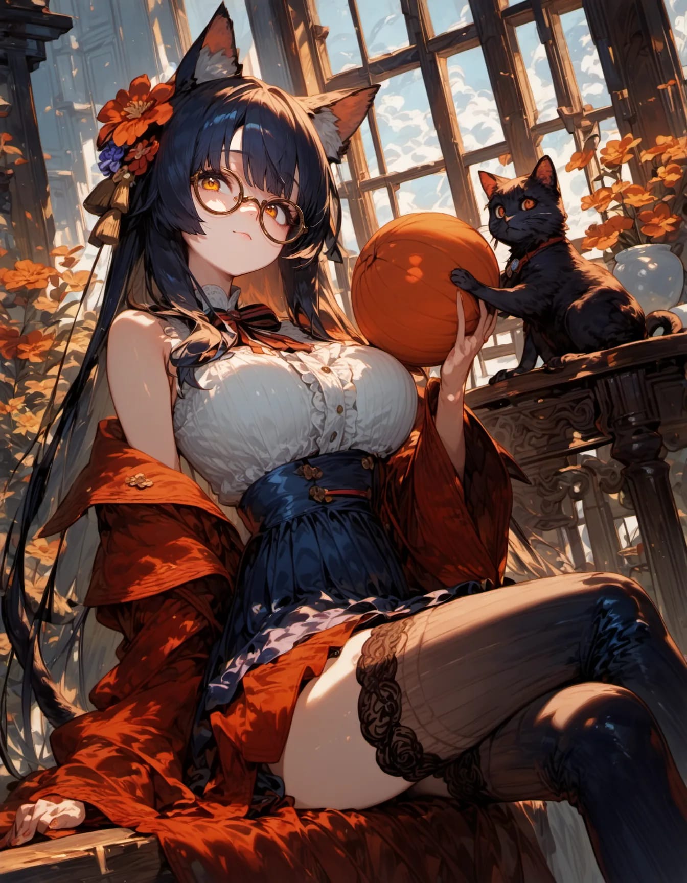 Amber Eyes Beneath the Autumn Light