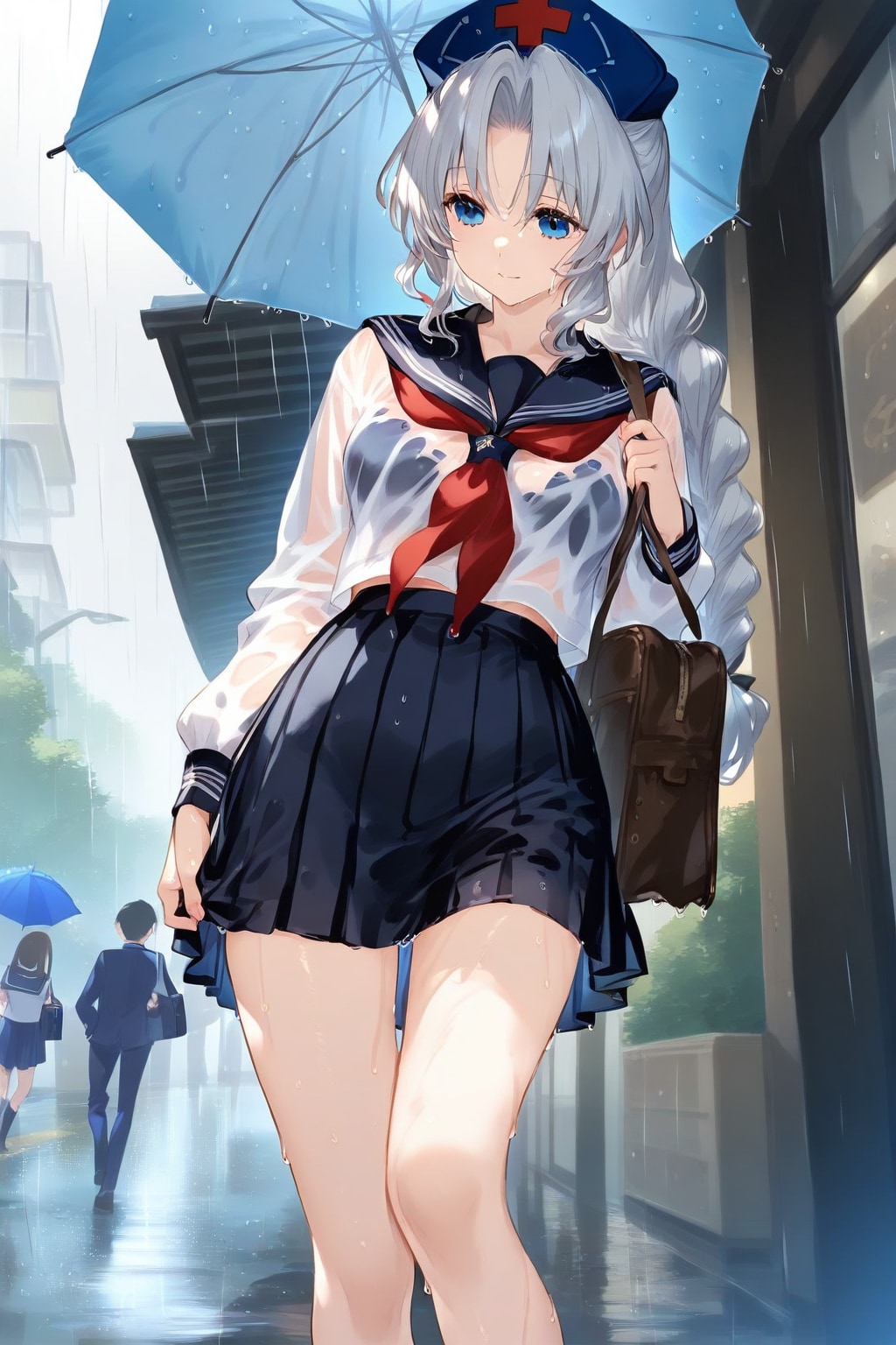 濡れた制服永琳と大雨