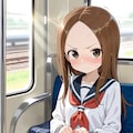 電車内でスカートめくらされる高木さん 3枚目