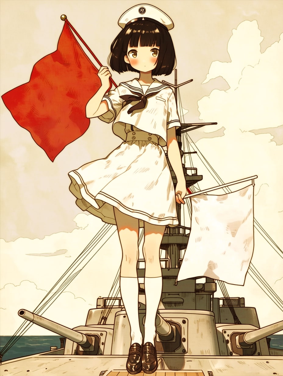 手旗信号 | の人気AIイラスト・グラビア