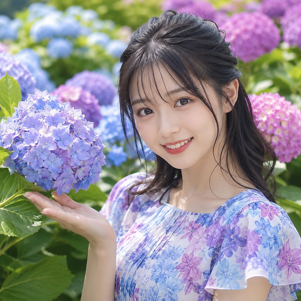 ポートレート（紫陽花）