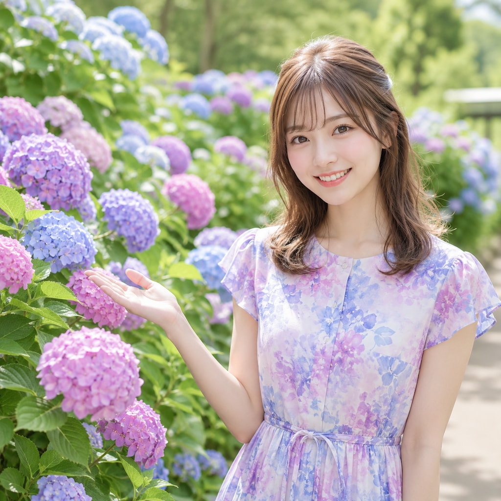 ポートレート（紫陽花）