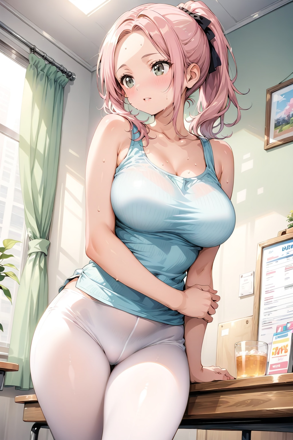 レギンスのピンク髪ちゃん