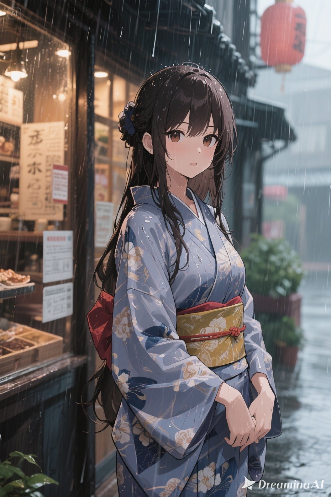 客引きする雨に濡れたさくらちゃん | の人気AIイラスト・グラビア