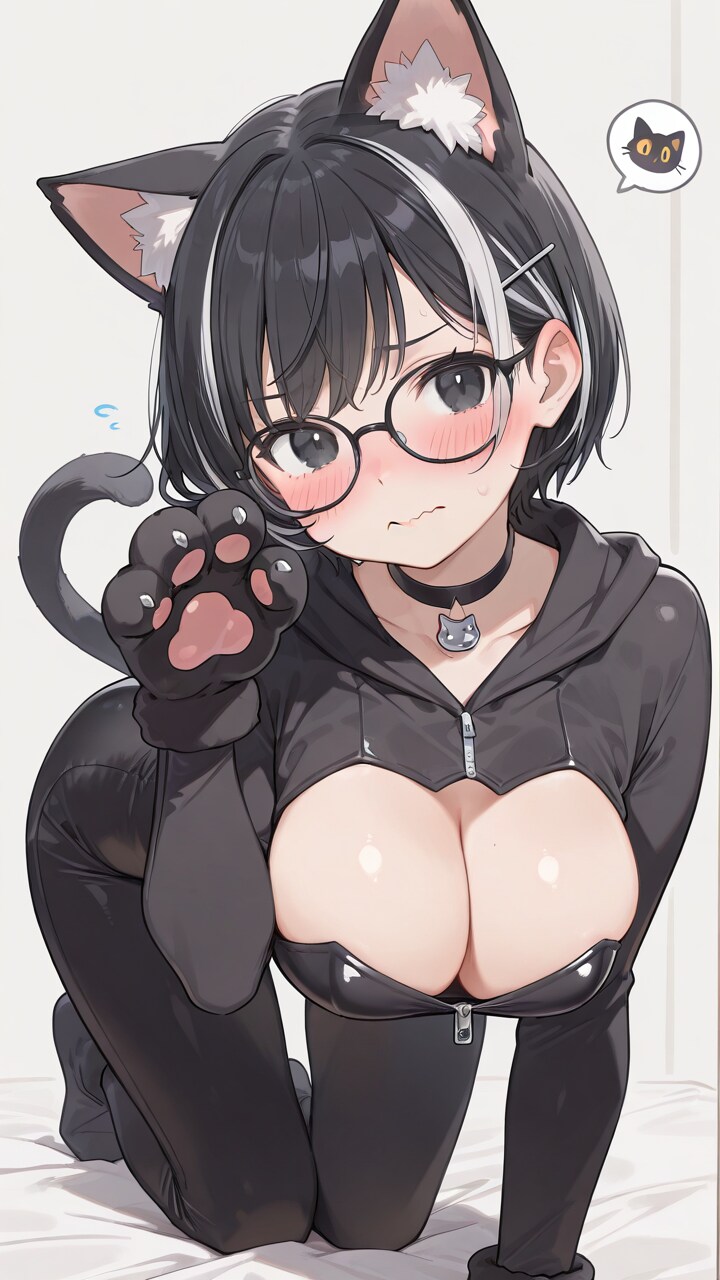 ネコミミ、ネコハンドのたぬきちゃん