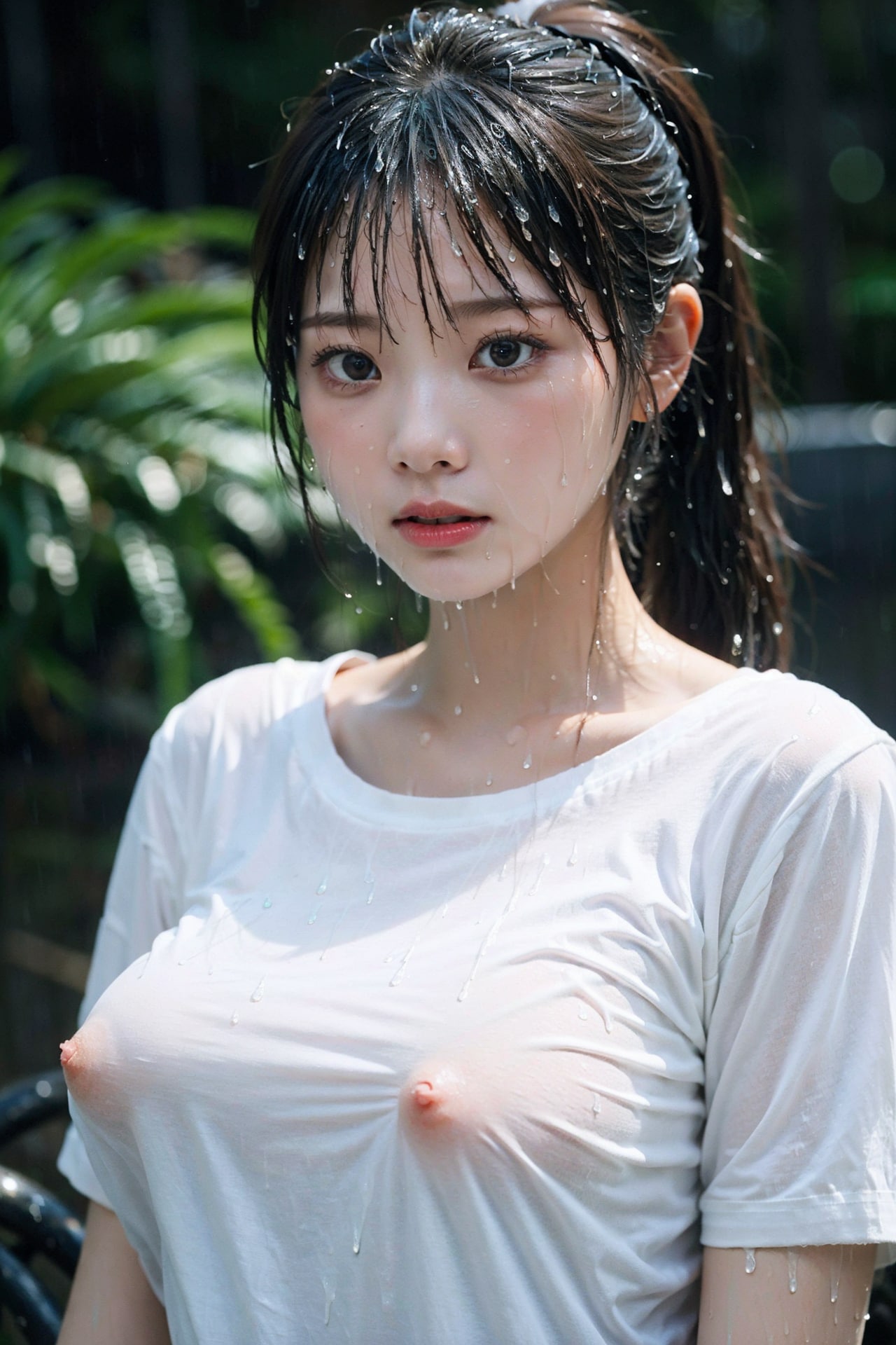 白シャツが透け透けorポロリ