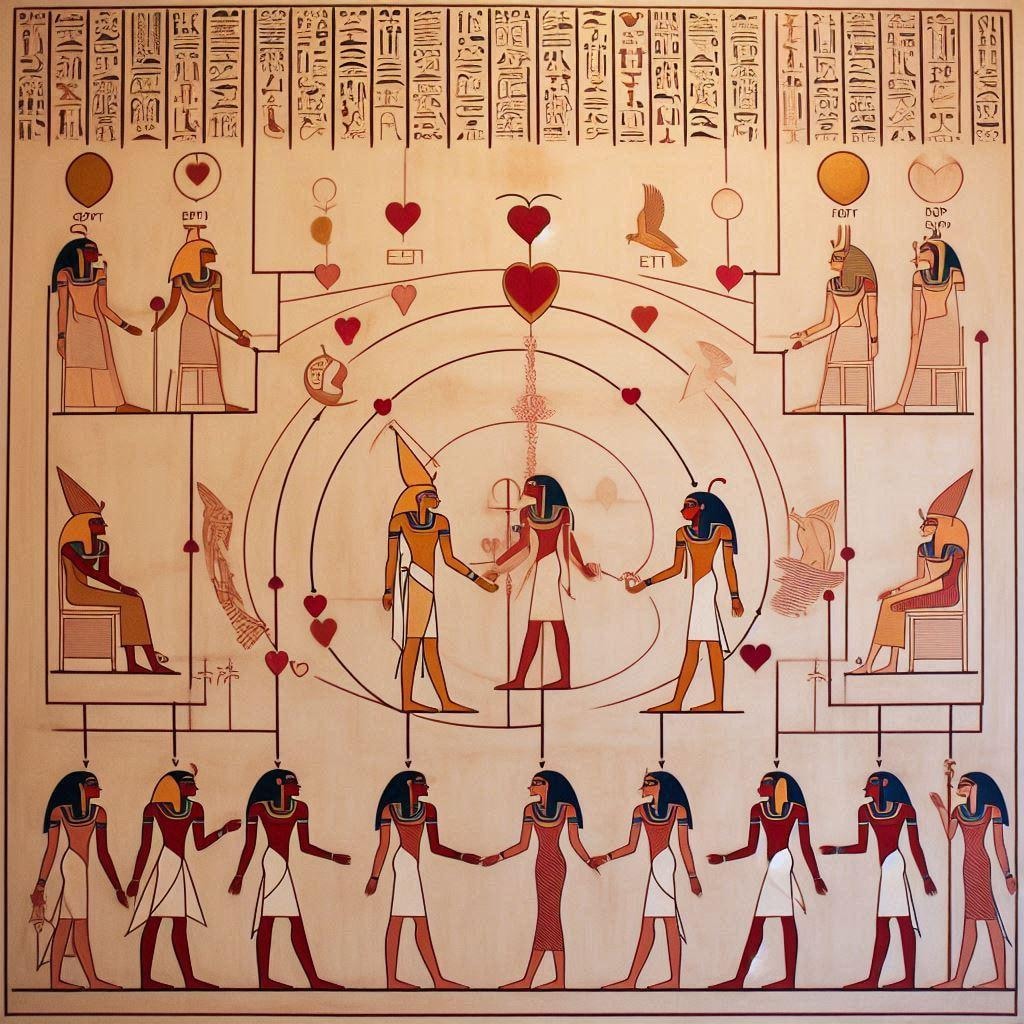 エジプトの壁画の恋愛相関図