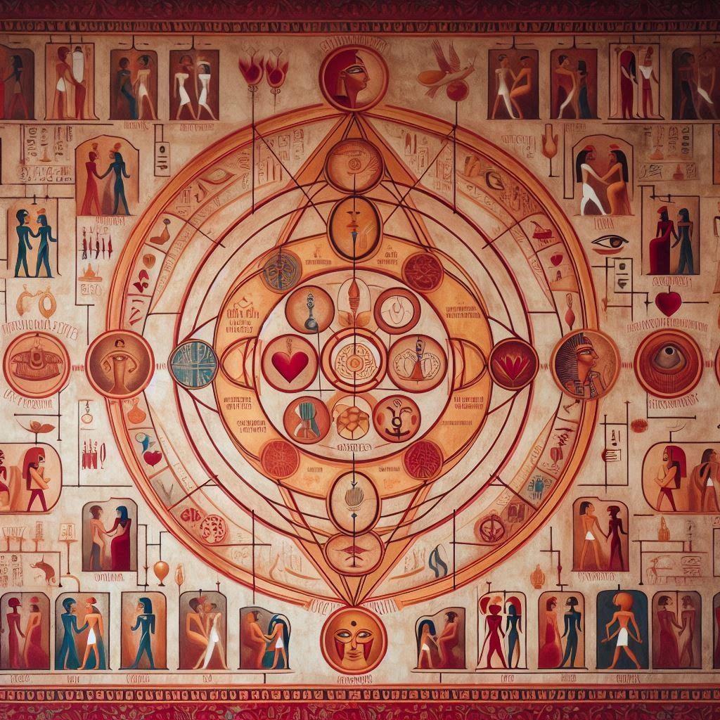 エジプトの壁画の恋愛相関図