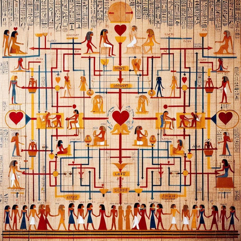 エジプトの壁画の恋愛相関図