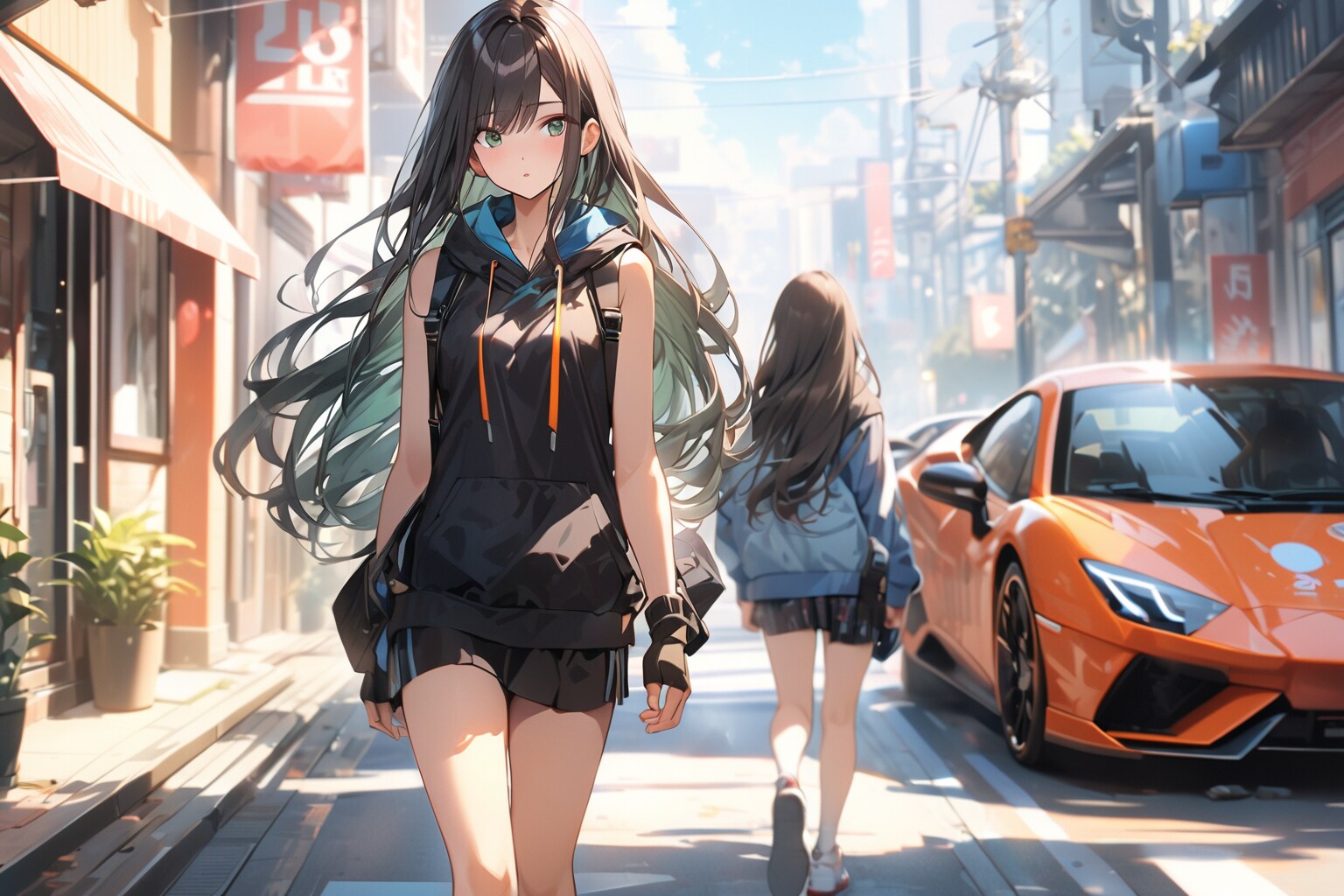 街中を
