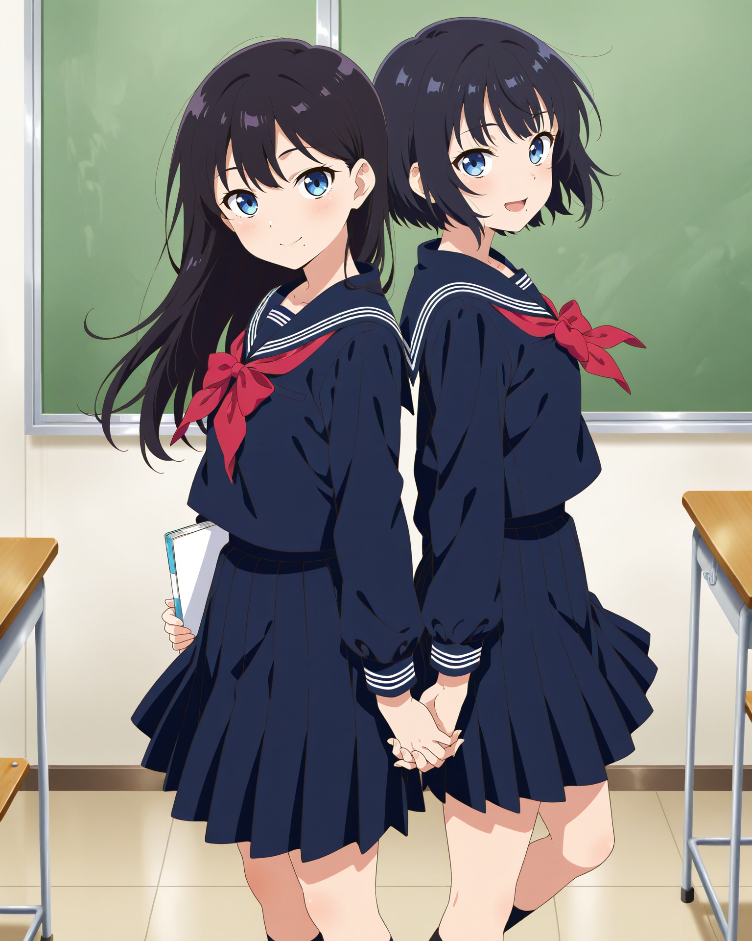 同じクラスの双子姉妹 | の人気AIイラスト・グラビア