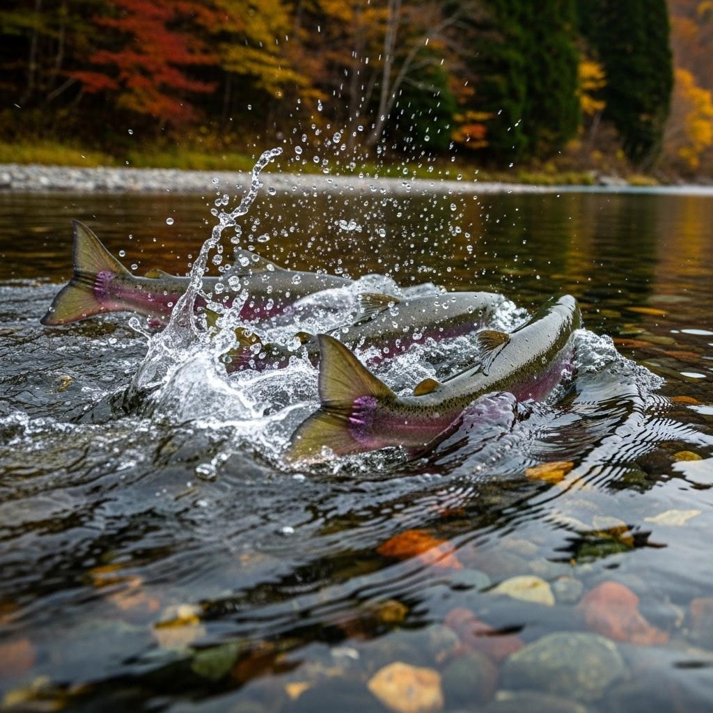 鮭の遡上