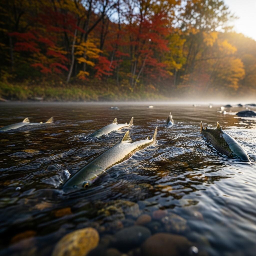 鮭の遡上