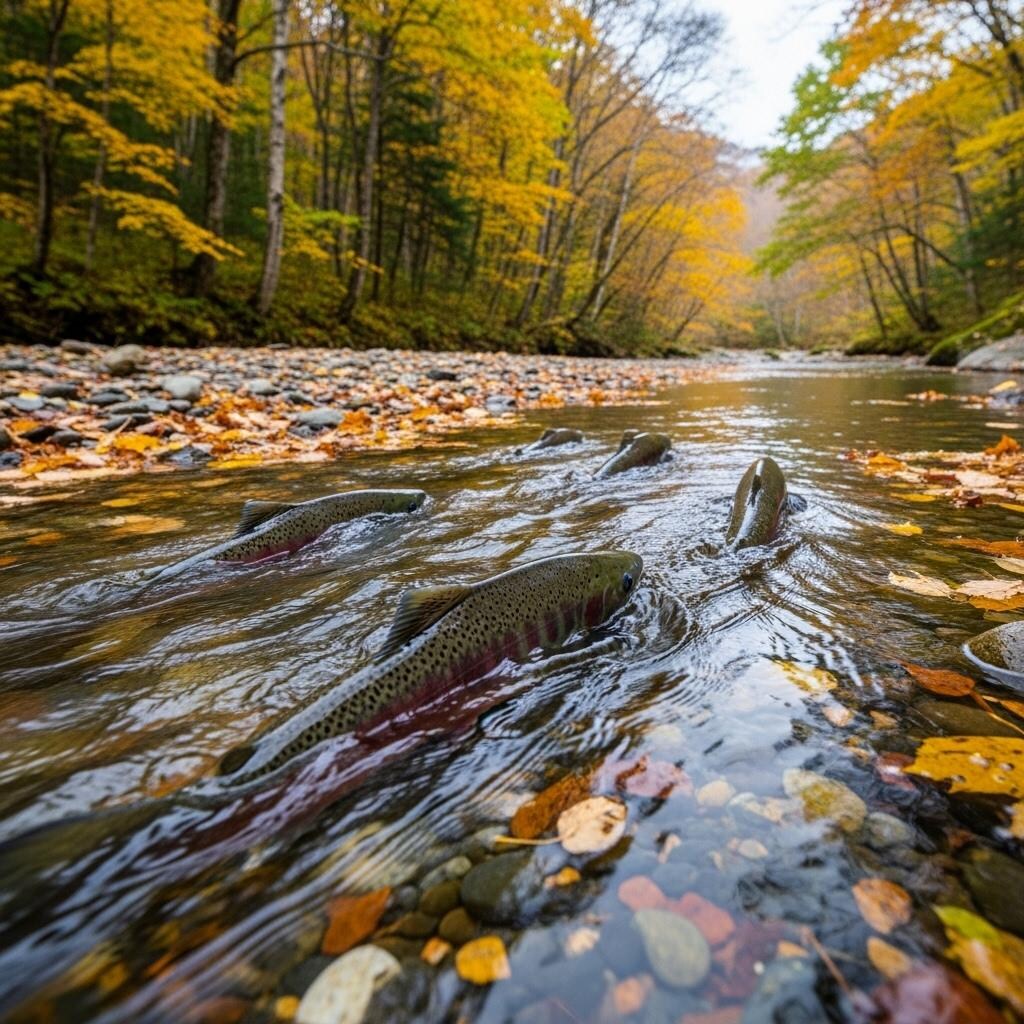 鮭の遡上